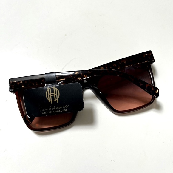NWT Original HOUSE OF HARLOW Cat Eye Sunglasses Tortoise Shell Gold Trim Acetate main image 4